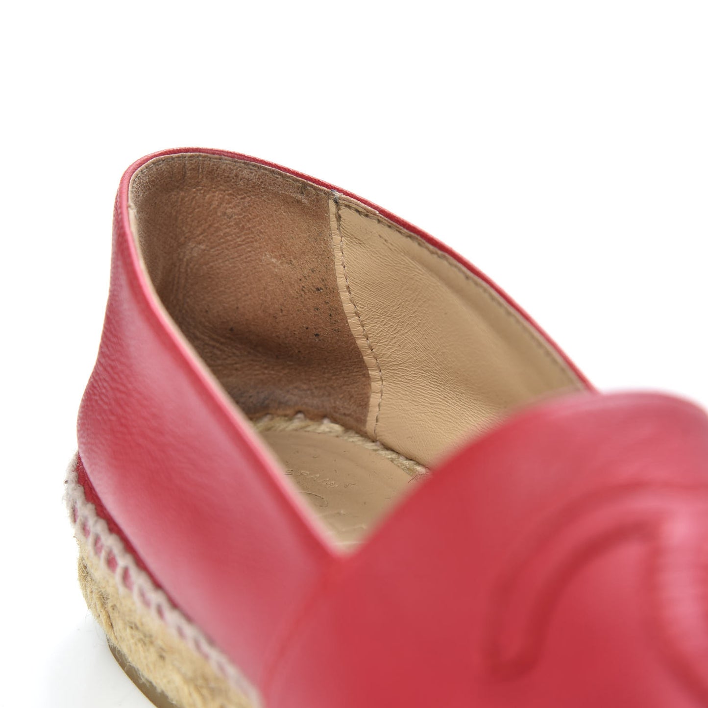 Lambskin CC Espadrilles 37 Red