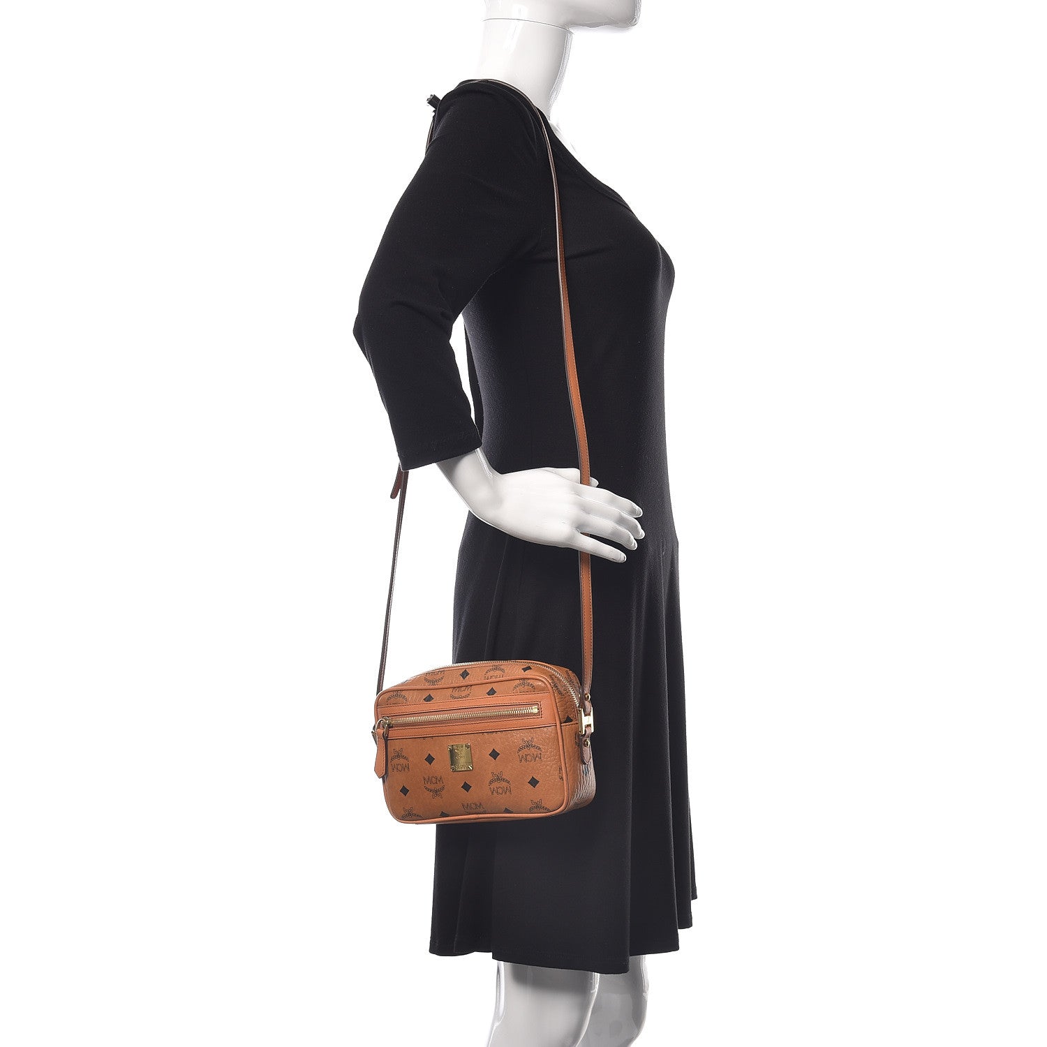 MCM Visetos Heritage Crossbody Bag Cognac 2 of 10