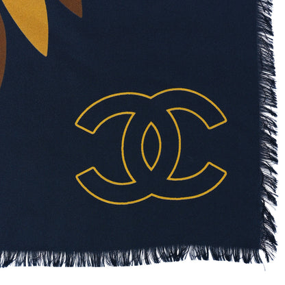 Chanel Silk Egyptian CC Stole Navy 3 of 3