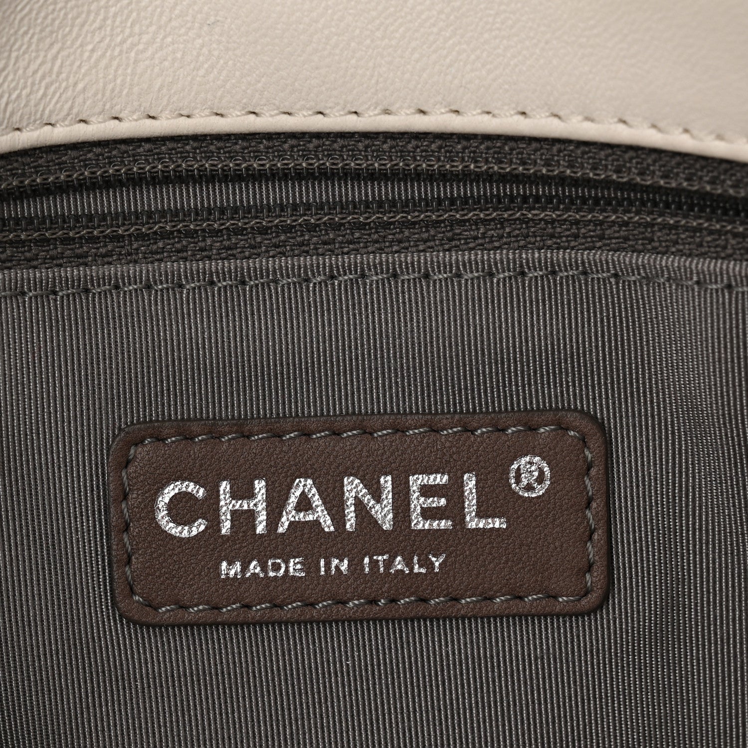 Chanel Lambskin Quilted Bi-Color Medium Single Flap White Beige 6 of 10