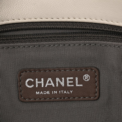 Chanel Lambskin Quilted Bi-Color Medium Single Flap White Beige 6 of 10