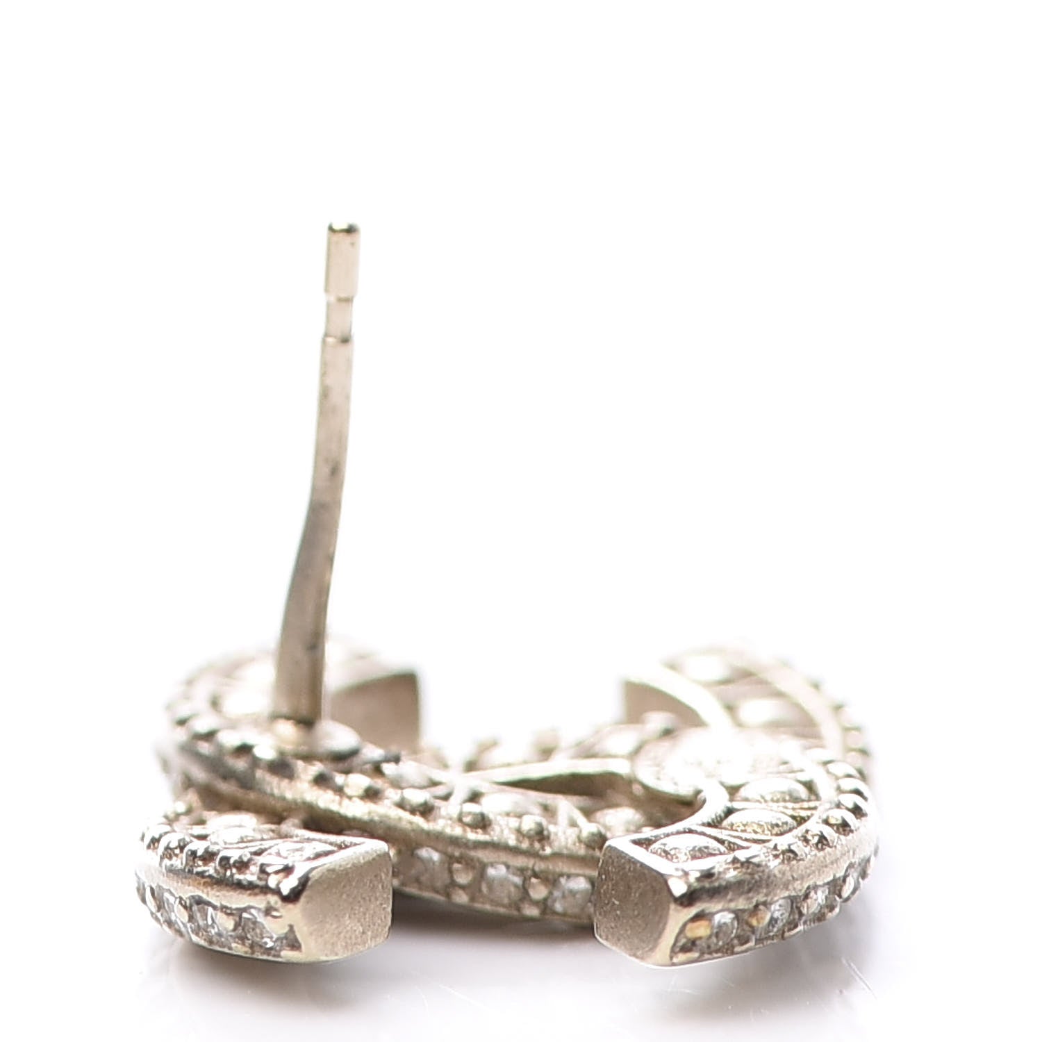 Chanel Crystal Timeless CC Earrings Light Gold 6 of 6