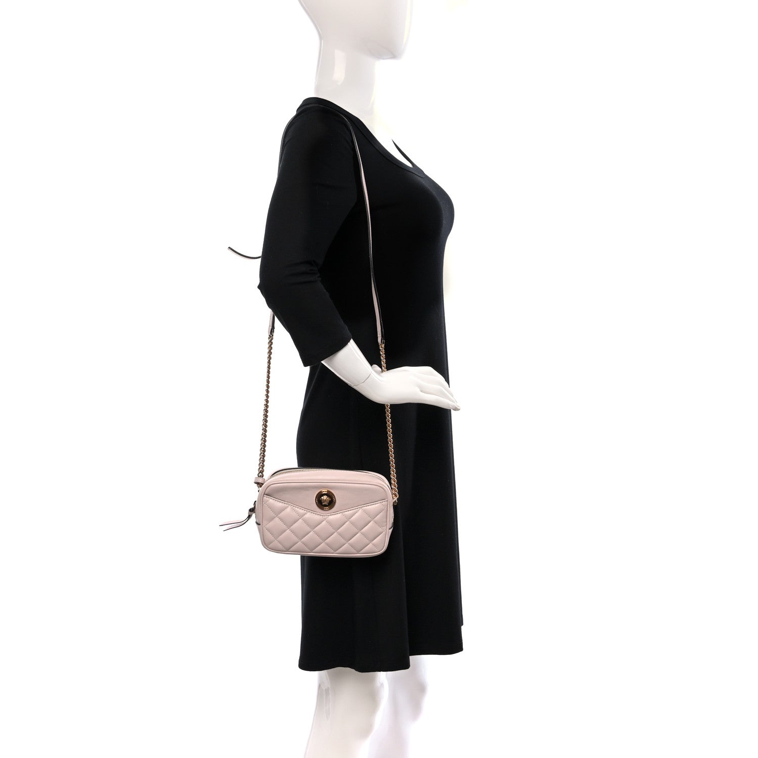 Versace Nappa Quilted La Medusa Camera Bag Light Pink 2 of 9