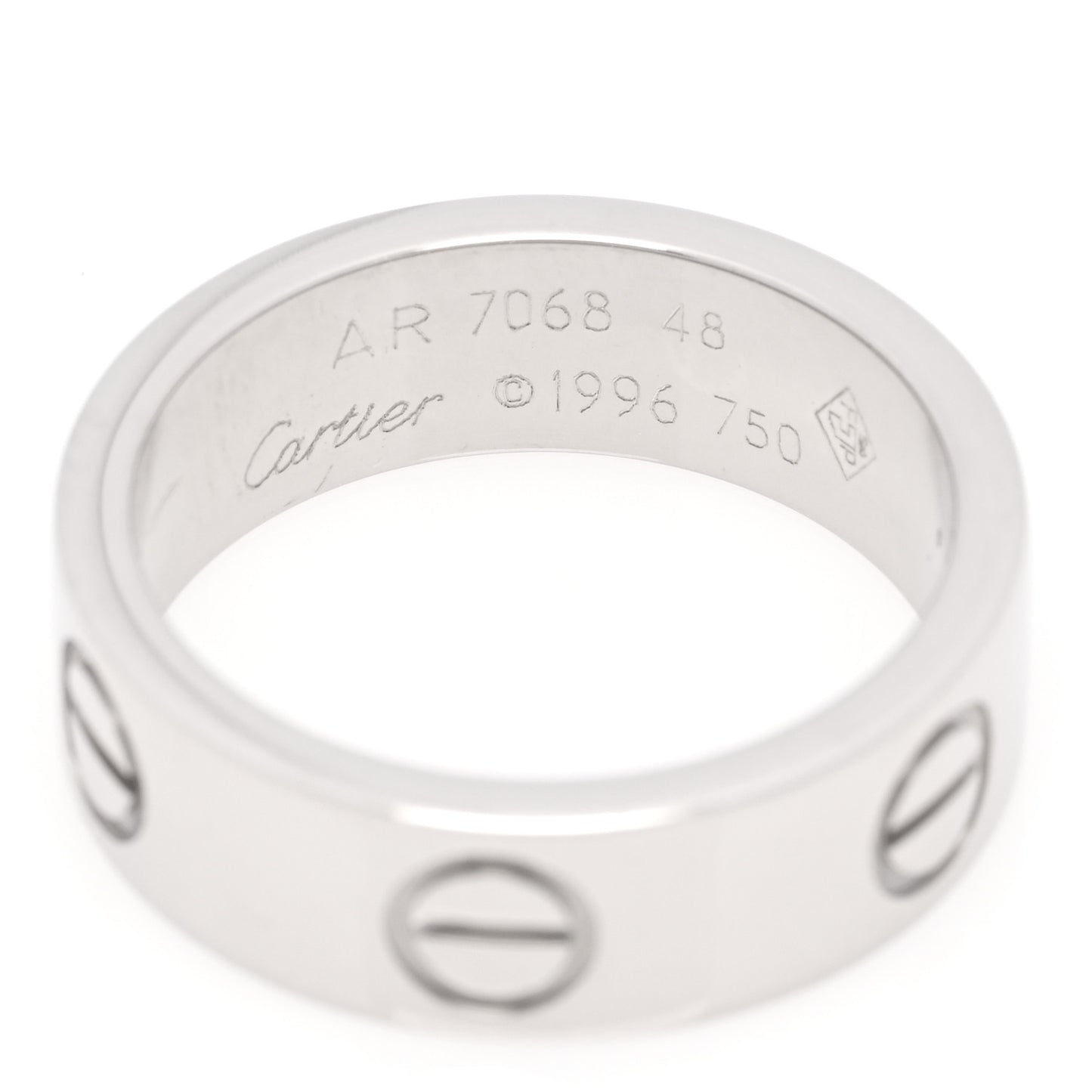 18K White Gold 5.5mm LOVE Ring 48 4.5