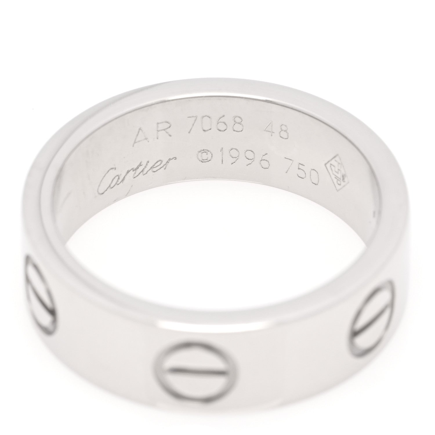 Cartier 18K White Gold 5.5mm LOVE Ring 48 4.5 4 of 4