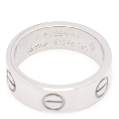 Cartier 18K White Gold 5.5mm LOVE Ring 48 4.5 4 of 4