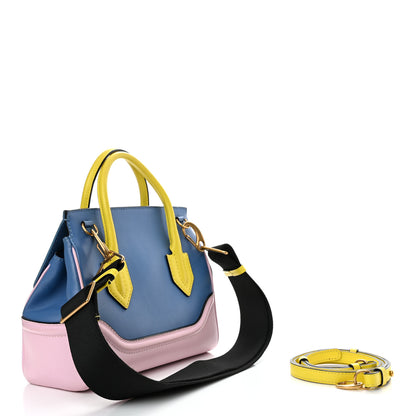 Versace Calfskin Medium Palazzo Empire Bag Blue Pink Yellow 2 of 17