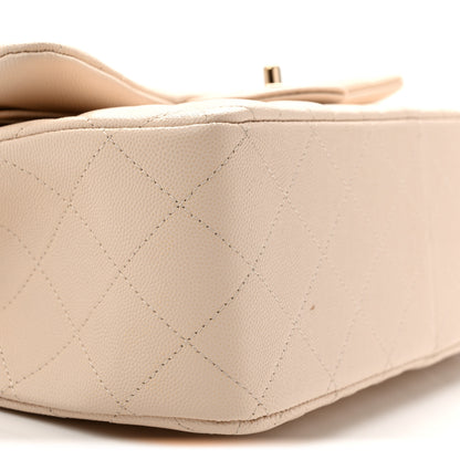 Chanel Caviar Quilted Jumbo Double Flap Light Beige 17 of 25