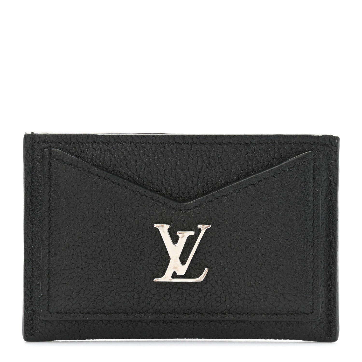 Louis Vuitton Calfskin Lockme Card Holder Black 1 of 7