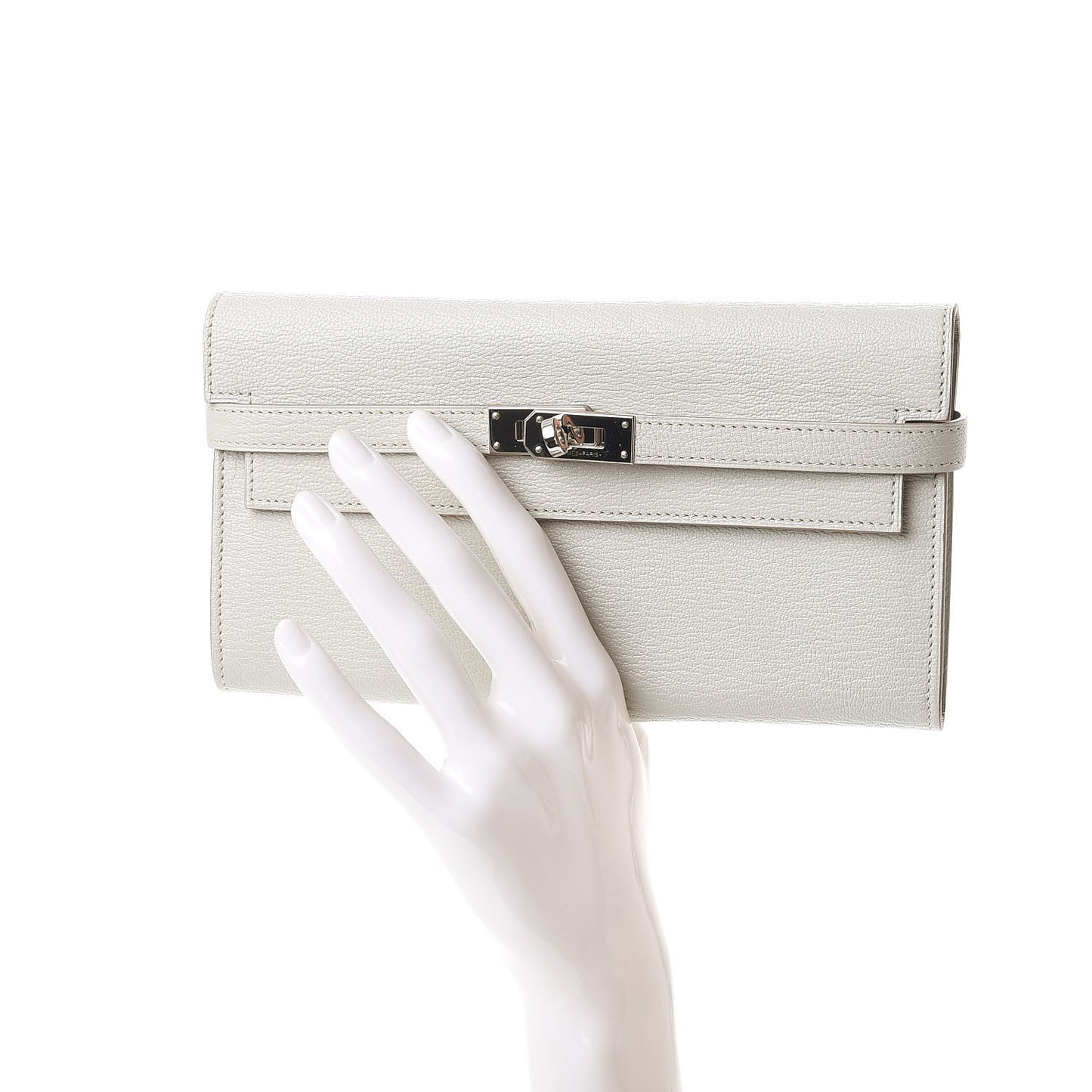 Chevre Mysore Kelly Longue Wallet Gris Perle