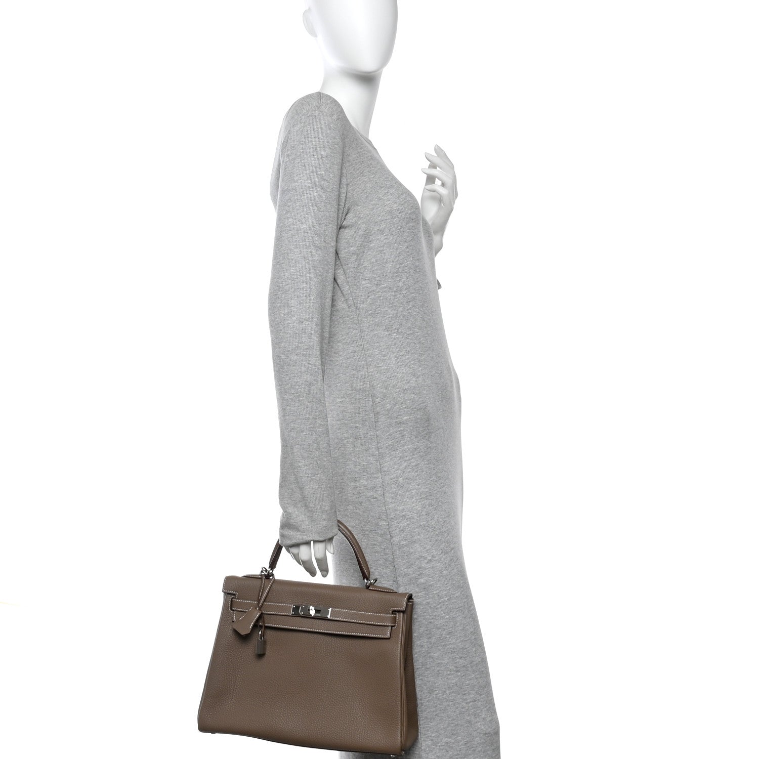 Hermes Togo Kelly Retourne 32 Etoupe 2 of 11