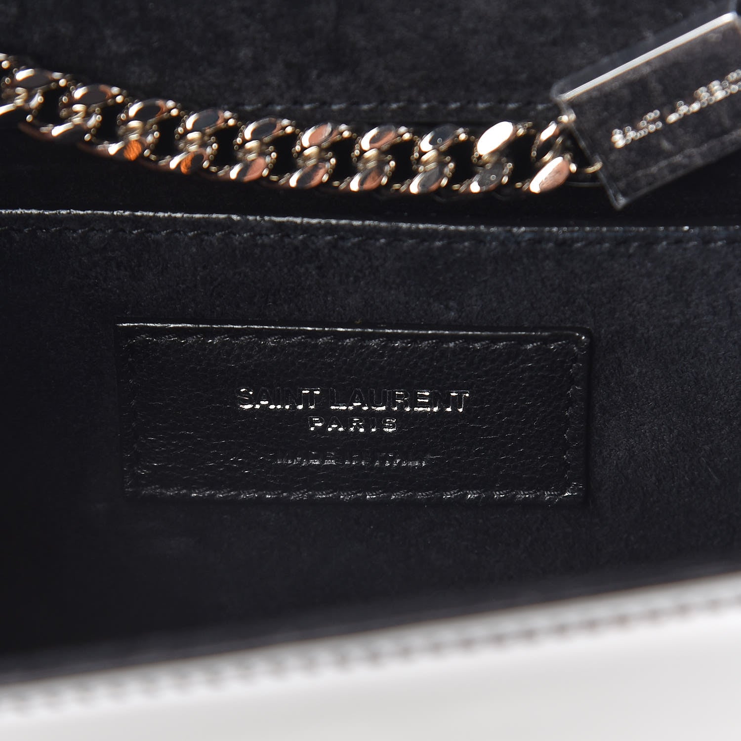 Saint Laurent Vinyl Mirror Small Classic Monogram Kate Satchel Argento 6 of 8