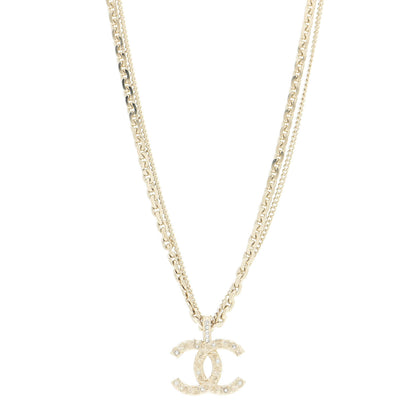 Chanel Crystal CC Multi Strand Chain Necklace Gold 2 of 14