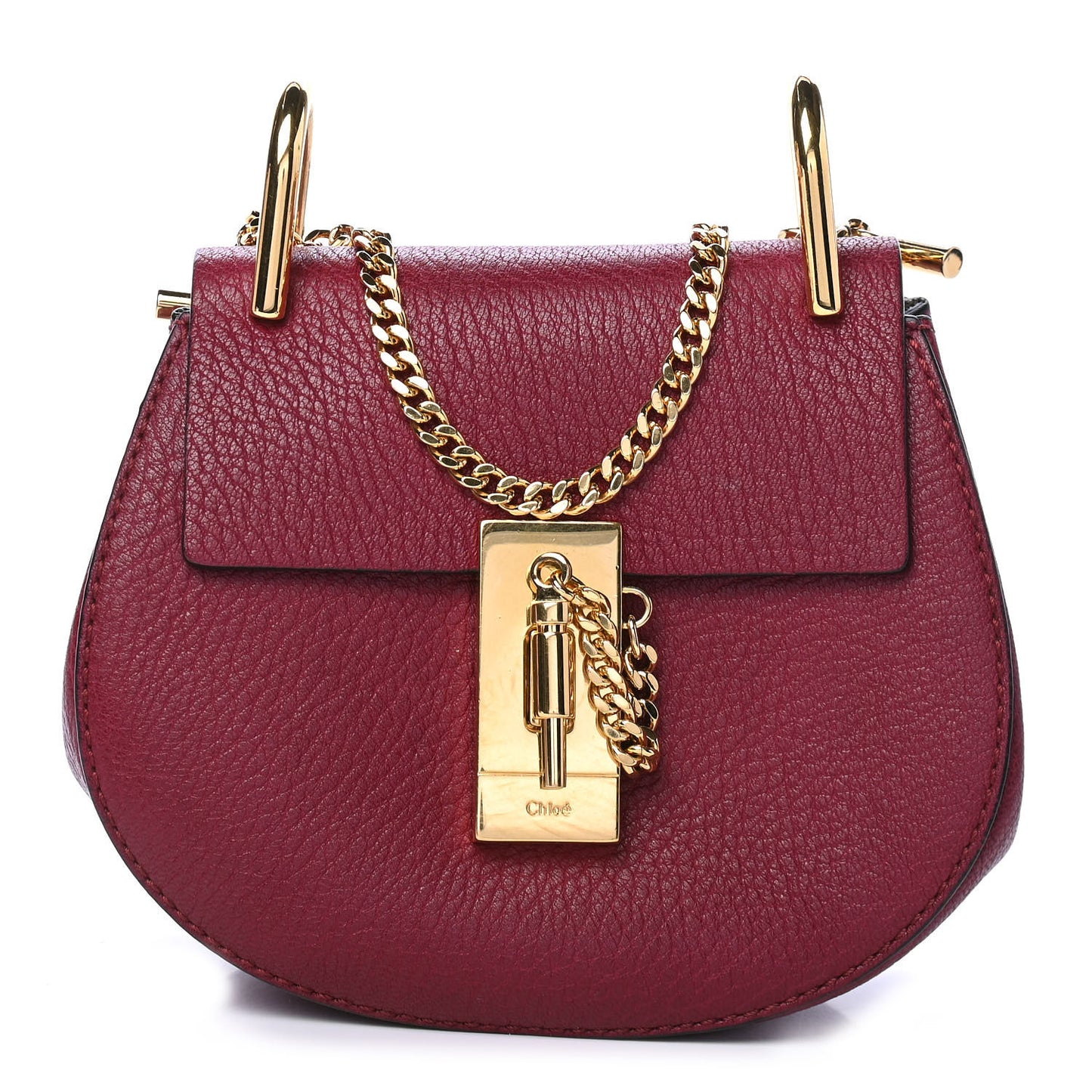 Grained Lambskin Nano Drew Shoulder Bag Wine Purple