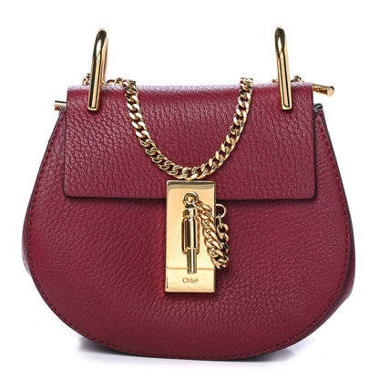 Chloe Grained Lambskin Nano Drew Shoulder Bag Wine Purple 1 of 6
