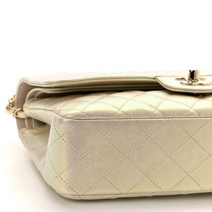 Chanel Iridescent Lambskin Quilted Medium Double Flap Ivory 9 of 10
