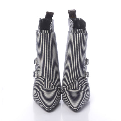 Louis Vuitton Canvas Striped Janet Ankle Boots 35 Black 2 of 8