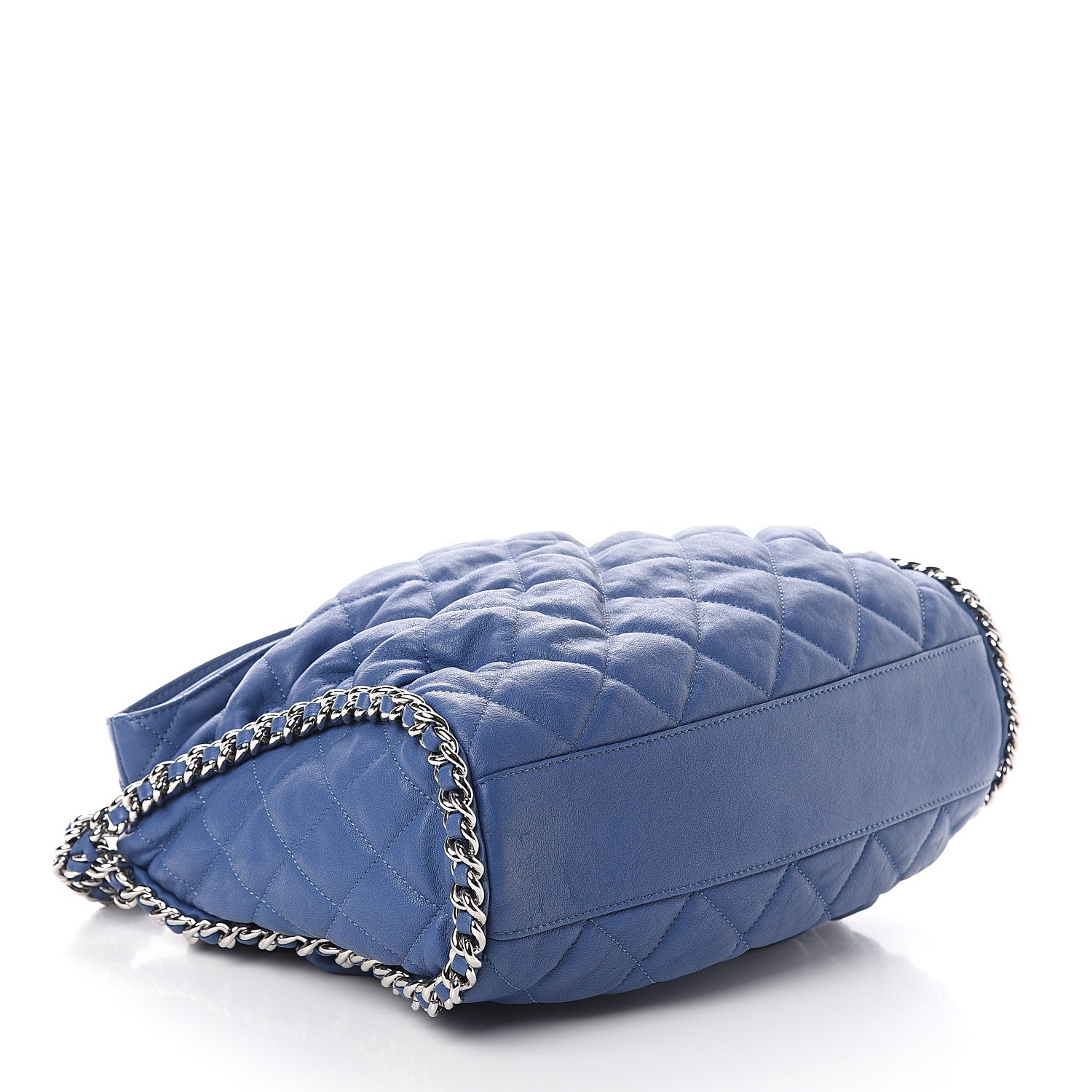 Chanel Washed Lambskin Chain Around Hobo Blue 3 of 9