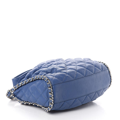 Chanel Washed Lambskin Chain Around Hobo Blue 3 of 9