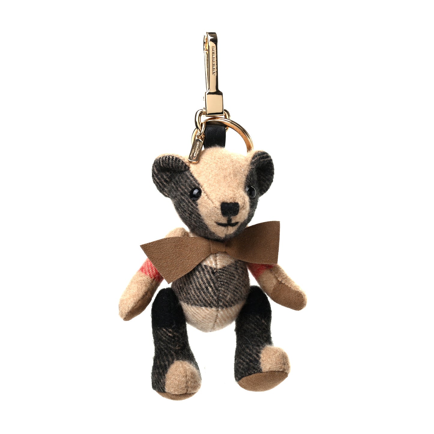 Cashmere Vintage Check Thomas Bear Bag Charm Camel