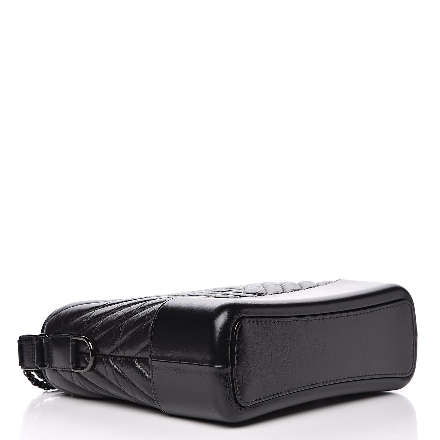Aged Calfskin Chevron Quilted Medium Gabrielle Hobo So Black