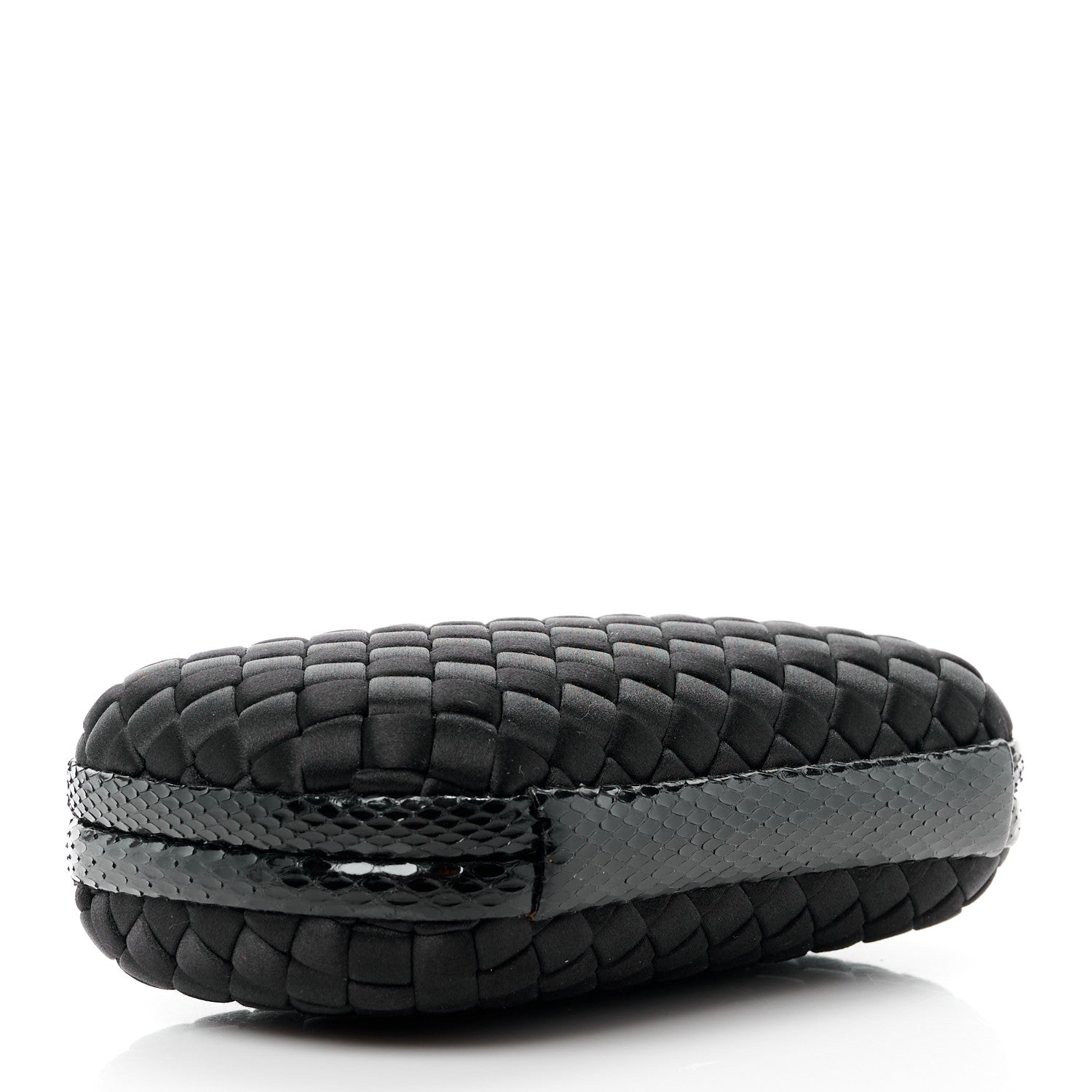 Bottega Veneta Satin Intreccio Impero Ayers Knot Clutch Black 4 of 12