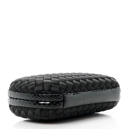 Bottega Veneta Satin Intreccio Impero Ayers Knot Clutch Black 4 of 12