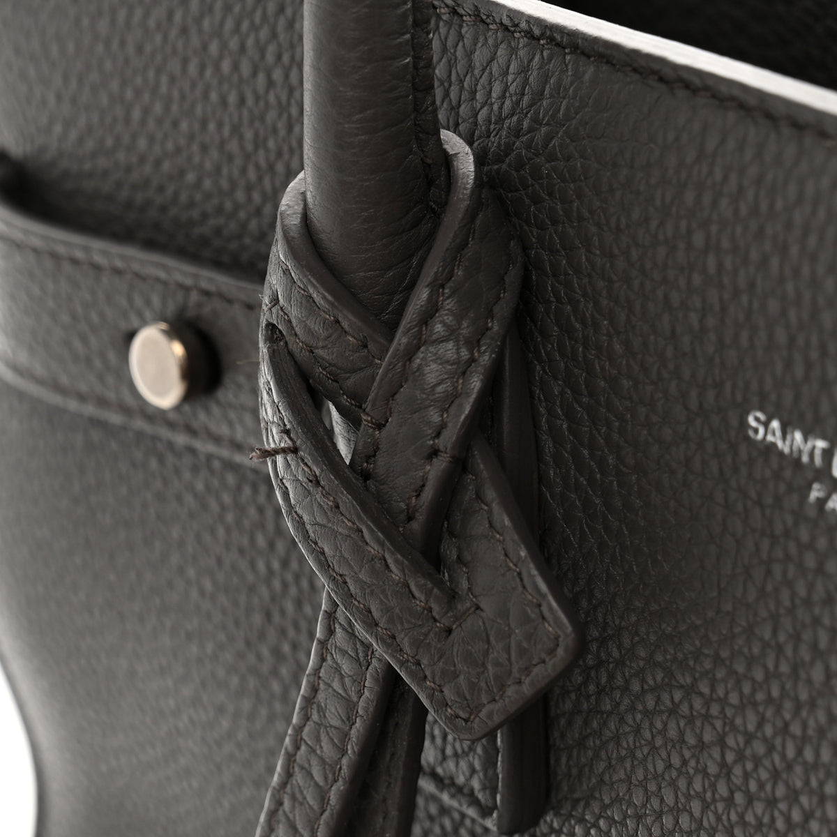Saint Laurent Grained Calfskin Baby Supple Sac De Jour Fog 13 of 13