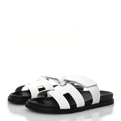 Hermes Calfskin Womens Chypre Sandals 41.5 White 3 of 10