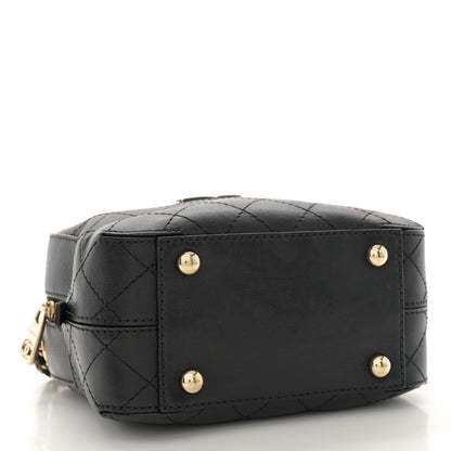 Chanel Calfskin Stitched Covered CC Camera Case Bag Black 4 of 12