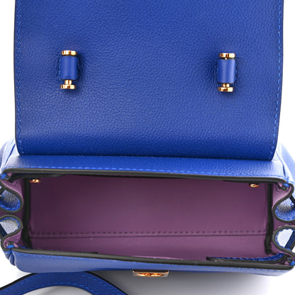 Versace Grained Calfskin Small La Medusa Top Handle Bag Lapis 5 of 9