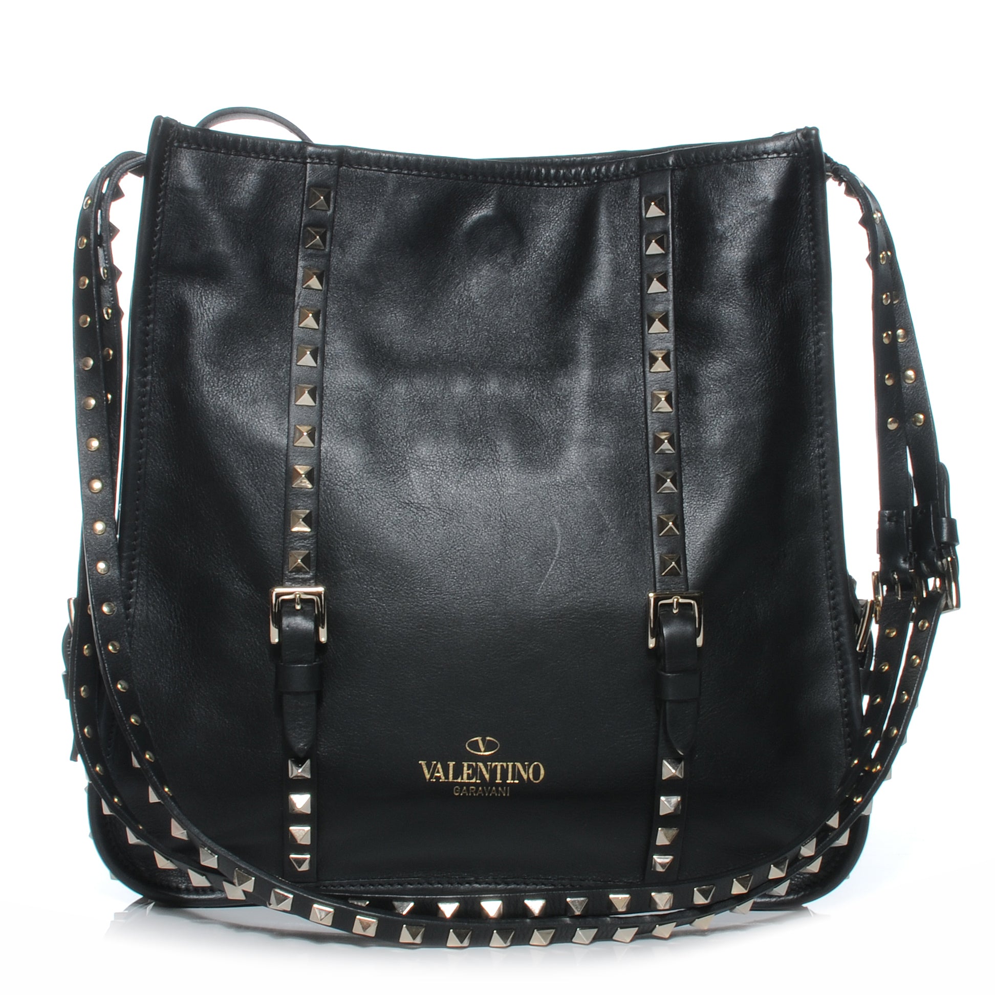 Valentino Garavani Vitello Rockstud Shopper Tote Black 1 of 7