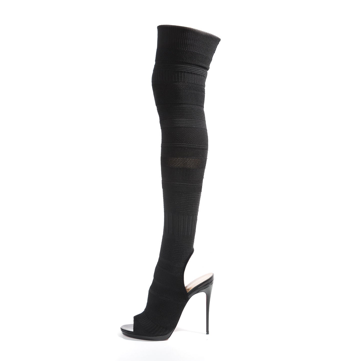 Maille Tricot Nappa Cheminetta 120 Tall Sock Boots 40 Black