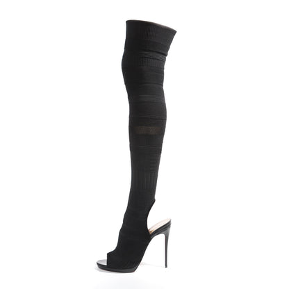 Christian Louboutin Maille Tricot Nappa Cheminetta 120 Tall Sock Boots 40 Black 1 of 6