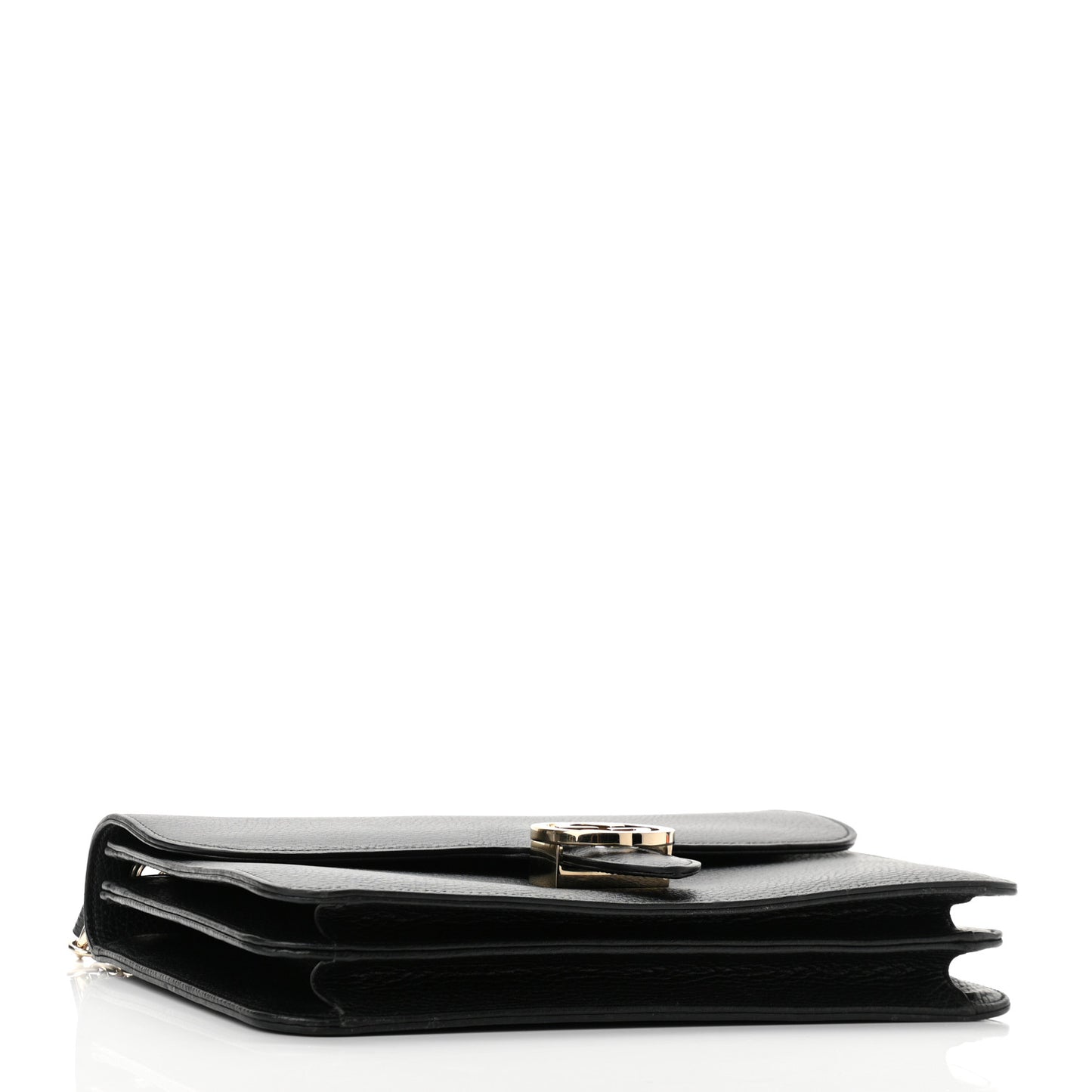 Dollar Calfskin Interlocking G Shoulder Bag Black