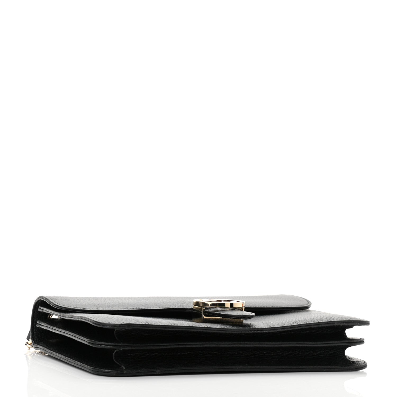 Gucci Dollar Calfskin Interlocking G Shoulder Bag Black 4 of 10