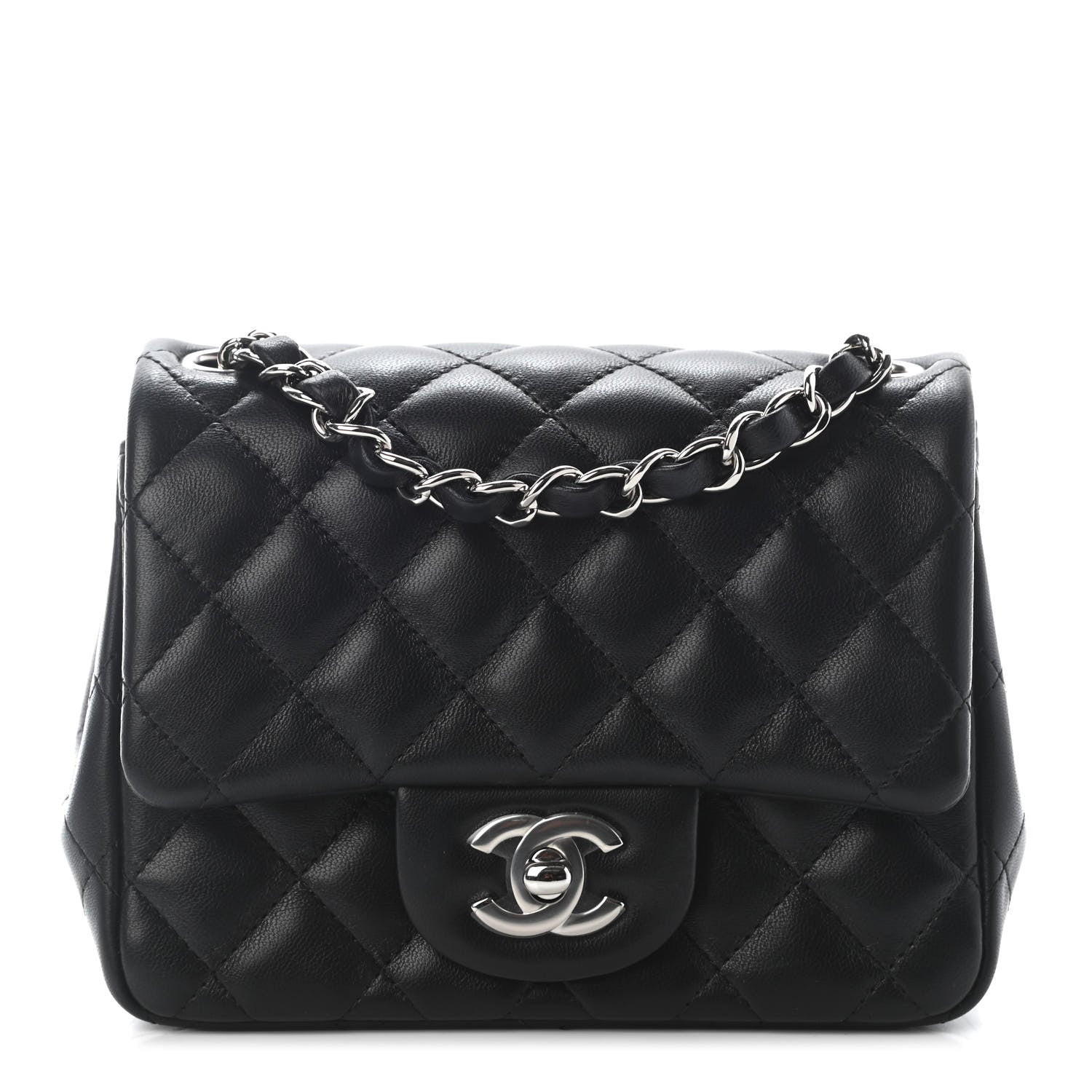 Chanel Lambskin Quilted Mini Square Flap Black 1 of 9