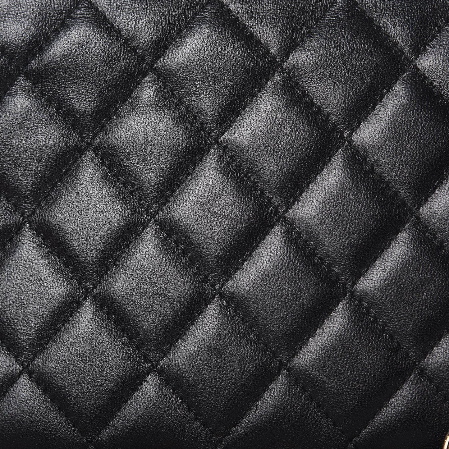 Lambskin Quilted Trendy CC Wallet On Chain WOC Black