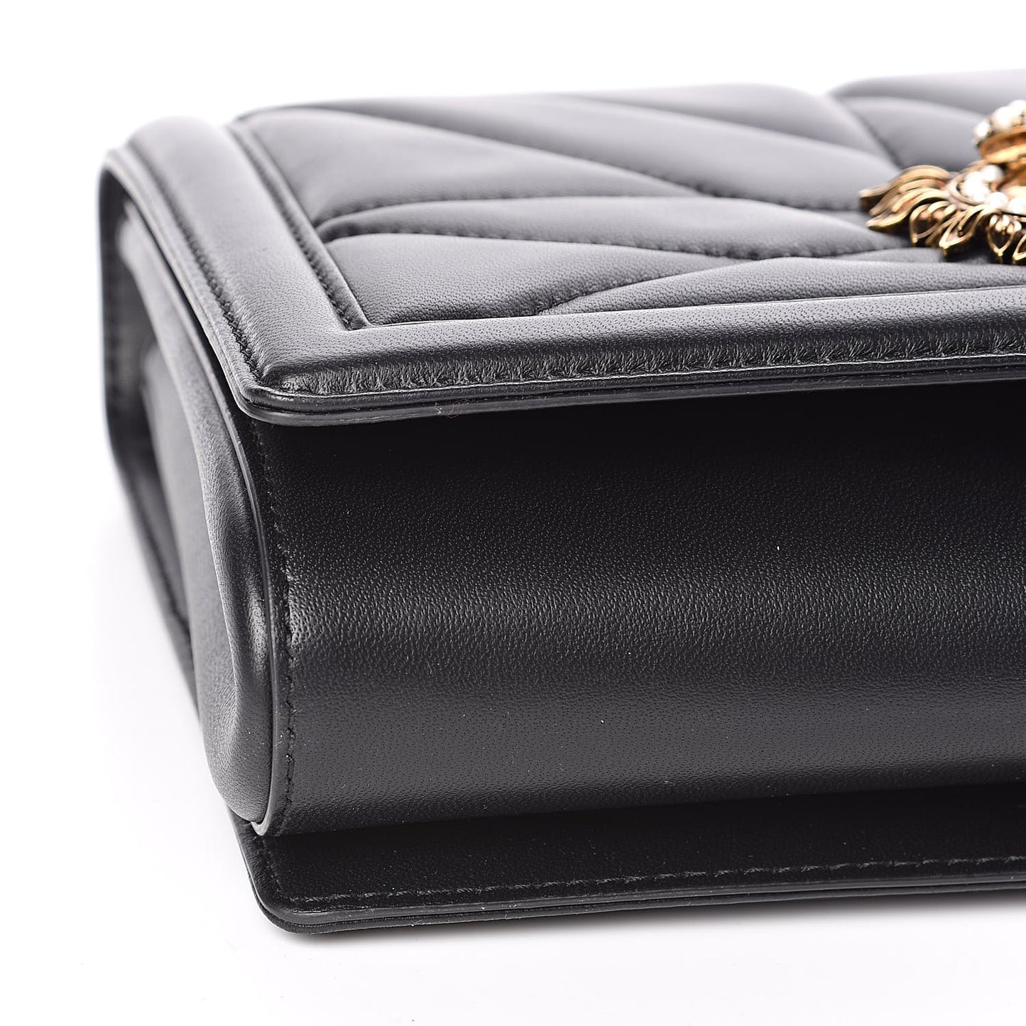 Calfskin Large Devotion Crossbody Bag Black