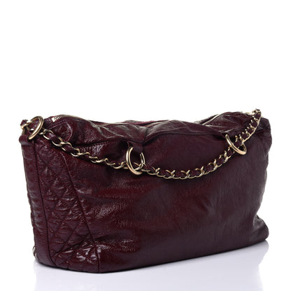 Chanel Vinyl Medium Rock and Chain Bowler Bordeaux 2 of 12