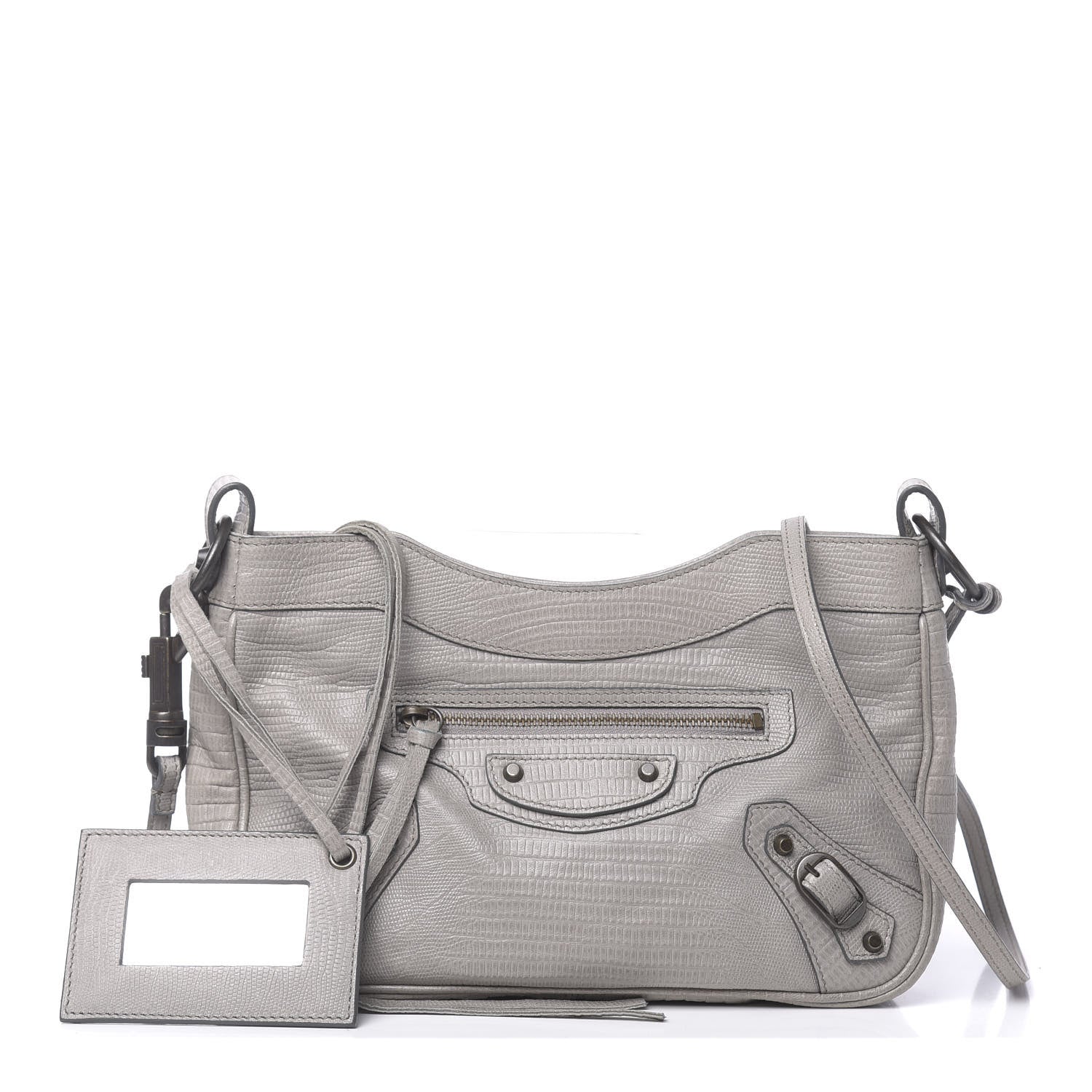 Balenciaga Agneau Lizard Embossed Classic Hardware Hip Gris Clair 1 of 10
