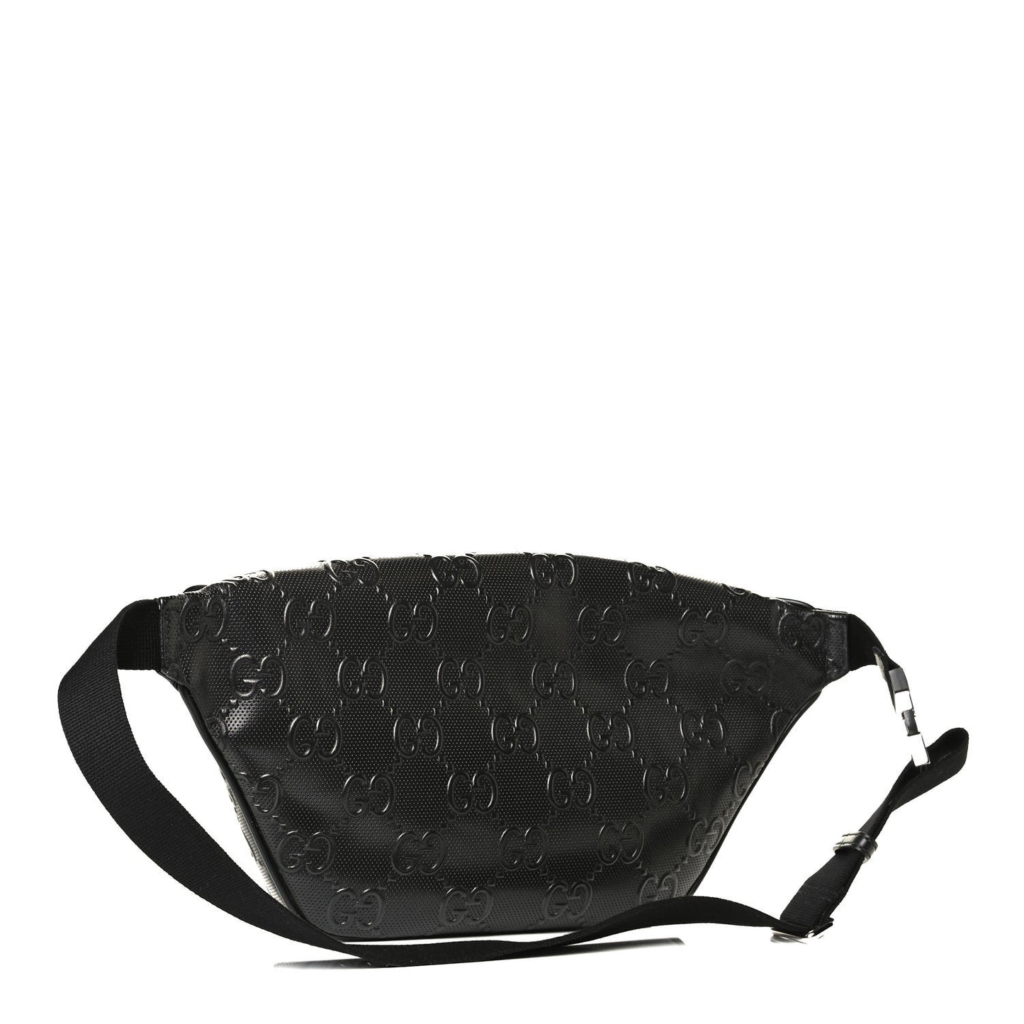 Calfskin GG Tennis Embossed Pocket Belt Bag Black