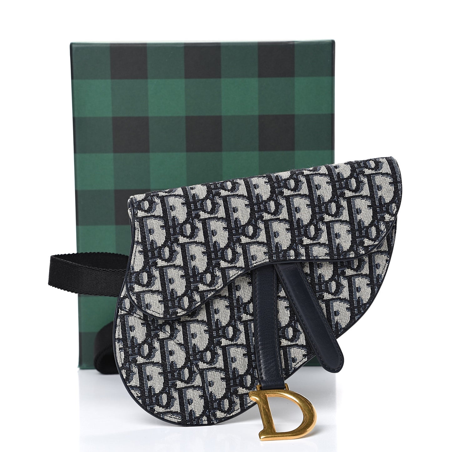 Oblique Saddle Belt Bag Blue