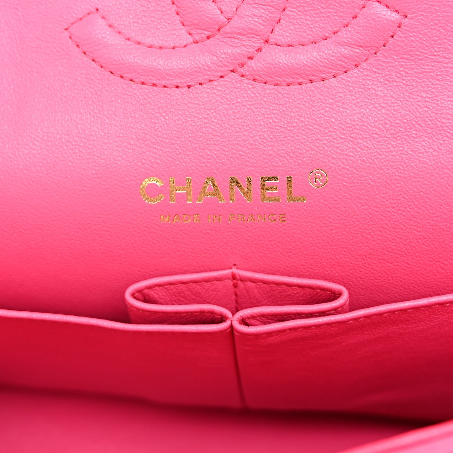 Lambskin Quilted Medium Double Flap Fuchsia