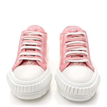 Louis Vuitton Denim Monogram Squad Sneakers 39.5 Pink 2 of 11