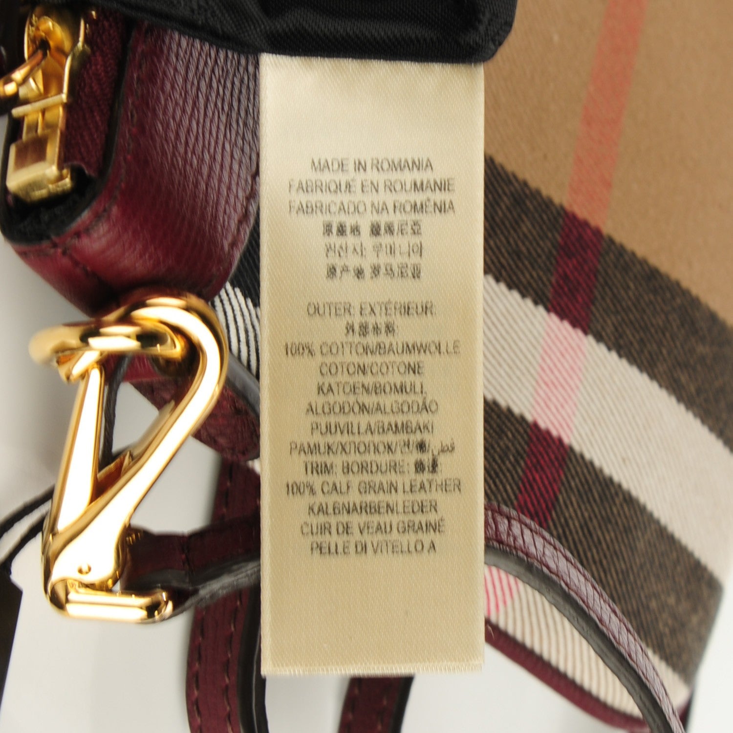 Burberry House Check Derby Peyton Crossbody Clutch Bag Mahogany Red 18 of 22