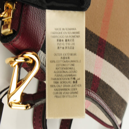 Burberry House Check Derby Peyton Crossbody Clutch Bag Mahogany Red 18 of 22