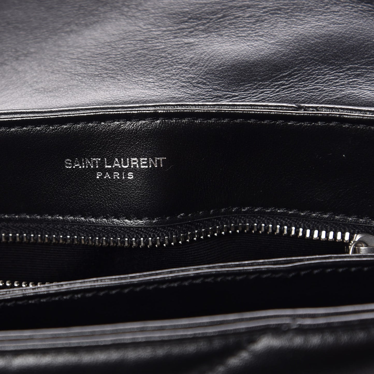 Calfskin Y Quilted Monogram Toy Loulou Crossbody Bag Black