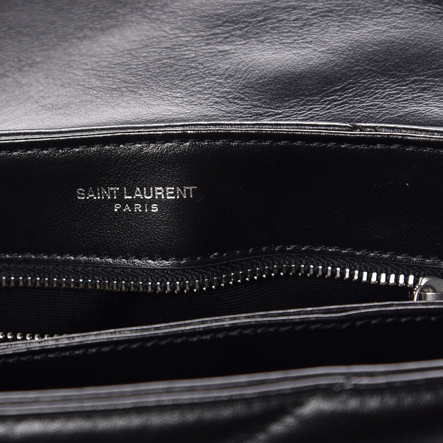 Saint Laurent Calfskin Y Quilted Monogram Toy Loulou Crossbody Bag Black 6 of 10