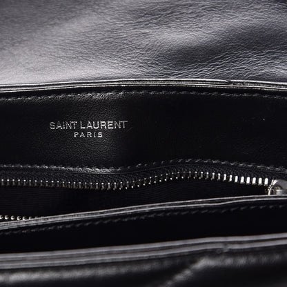 Saint Laurent Calfskin Y Quilted Monogram Toy Loulou Crossbody Bag Black 6 of 10
